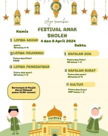 Remaja Masjid dan Takmir Gelar Festival Anak Sholeh untuk Santri TPA Al-Manar