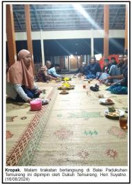 Warga Padukuhan Temuireng Gelar Doa dan Makan Bersama Meriahkan Malam Tirakatan HUT RI ke-79