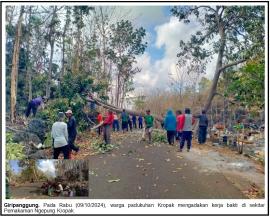 Kerja Bakti Warga Kropak untuk Keamanan Lingkungan di Sekitar Pemakaman Ngepung