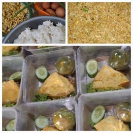 Hari ke-32, Kalurahan Giripanggung Distribusikan PMT Berisi Nasi Goreng Telur Dadar Sayur 