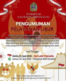 PENGUMUMAN LIBUR PELAYANAN HARI LAHIR PANCASILA
