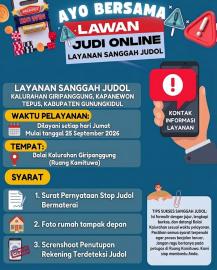 Pemerintah Kalurahan Giripanggung Buka Layanan Sangah Judol 