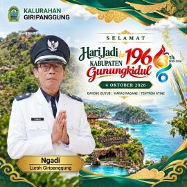 DIRGAHAYU KABUPATEN GUNUNGKIDUL KE-196 